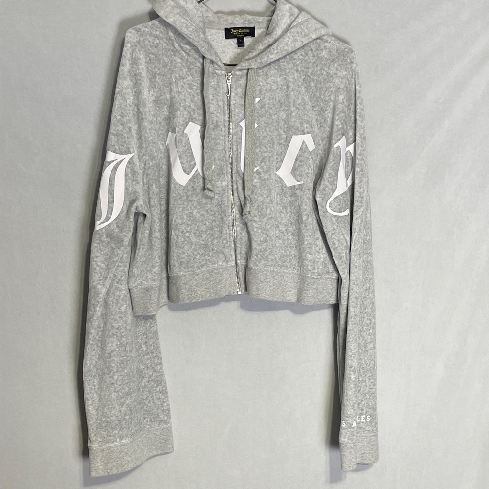 Juicy Couture Black Label  Light Gray Zip-Up Hoodie